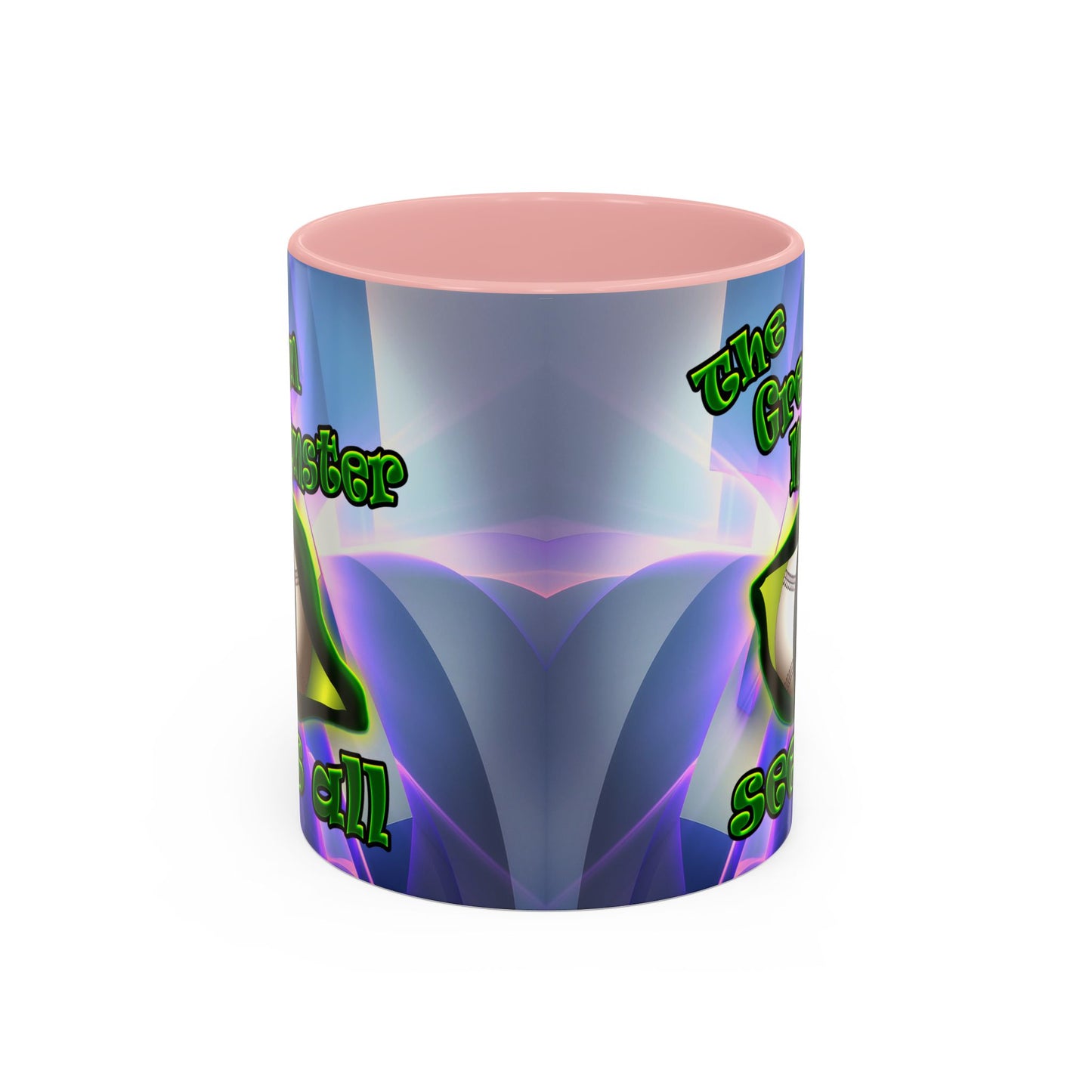 green monster - Accent Mug (grey-pink wave)