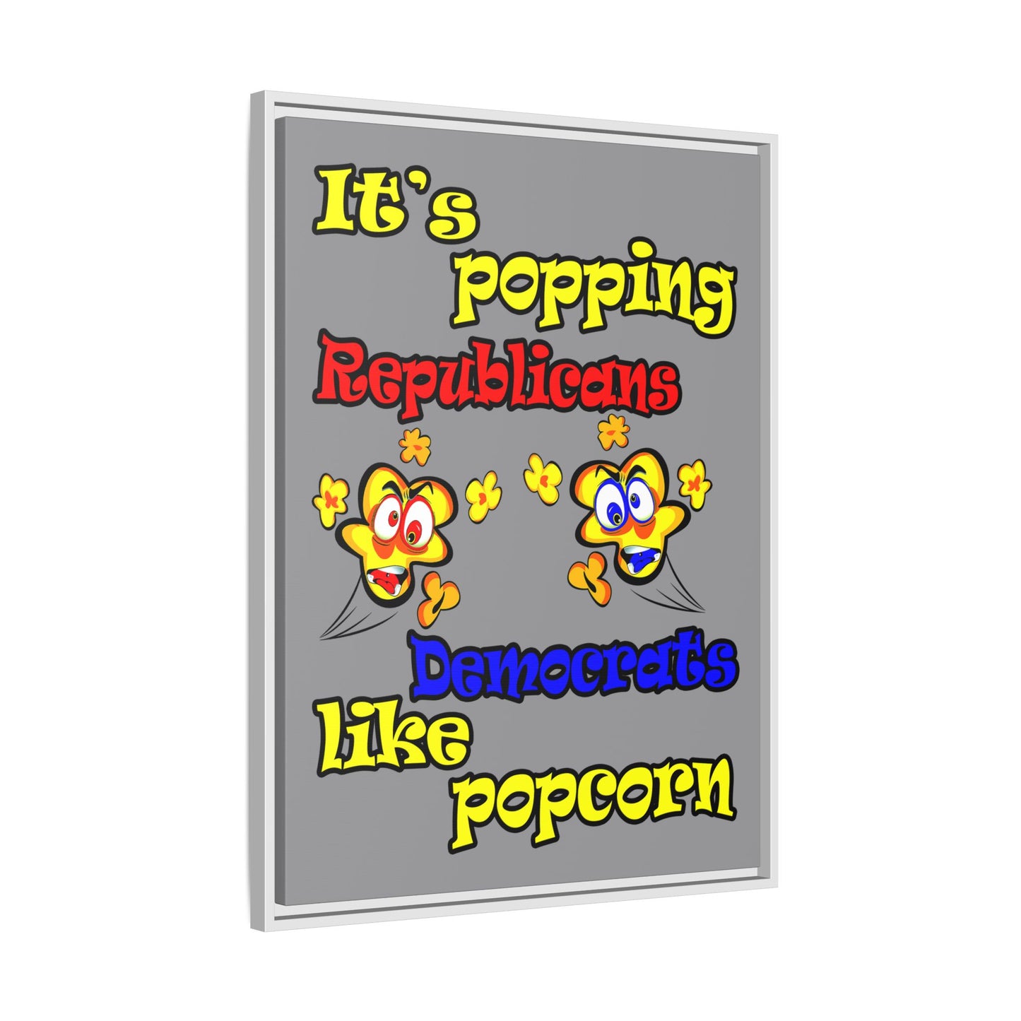 popping like popcorn - framed canvas art (grey)