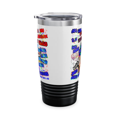 drop the beat - Ringneck Tumbler, 20oz (white)