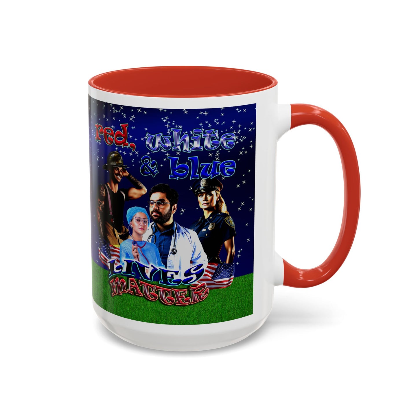 rw&b lives matter - Accent Mug ('snoops' background)
