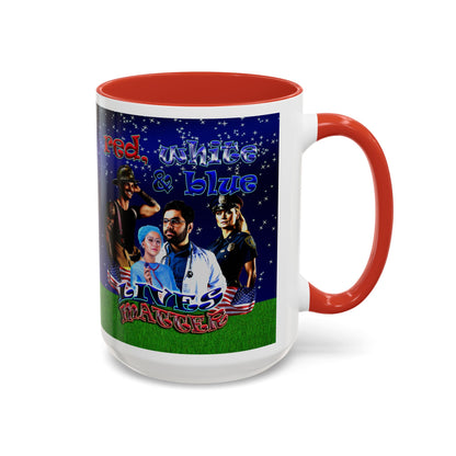 rw&b lives matter - Accent Mug ('snoops' background)