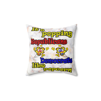 popping like popcorn - Faux Suede Square Pillow - (white marble)