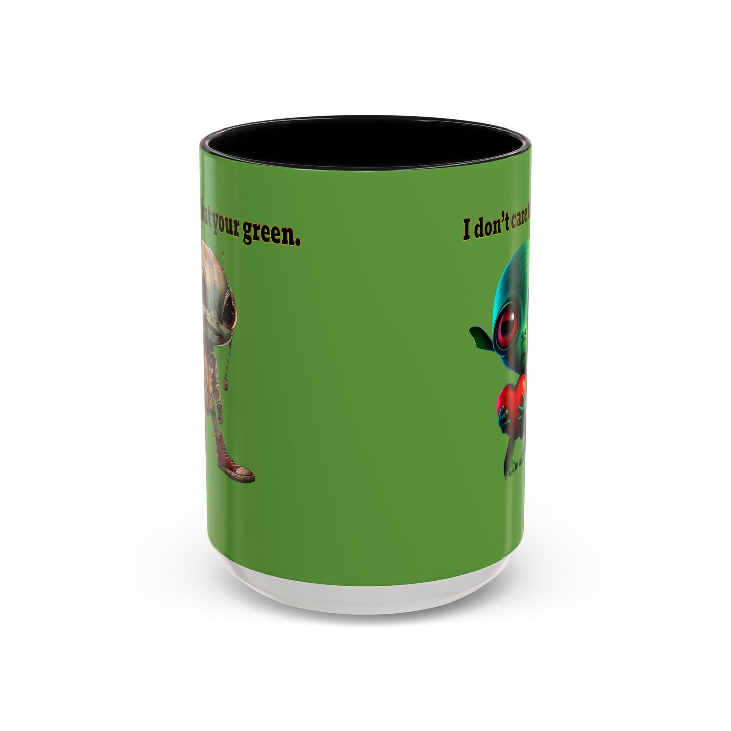I don't care that your grey - Accent Mug (green)