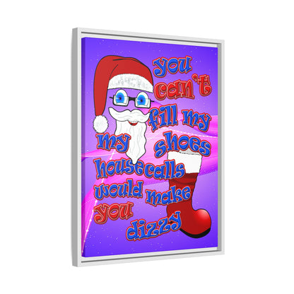 santa's shoes - framed canvas art (purple-pink wave)