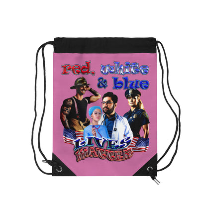 rw&b lives matter - Drawstring Bag (light pink)
