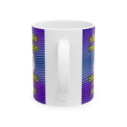 shoot the moon again - White Mug (purple wave)