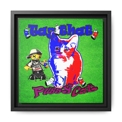 tag that - framed canvas art (green turf)