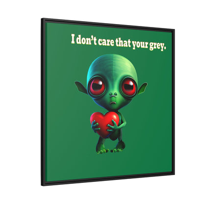 I don't care that your grey - framed canvas art (dark green)