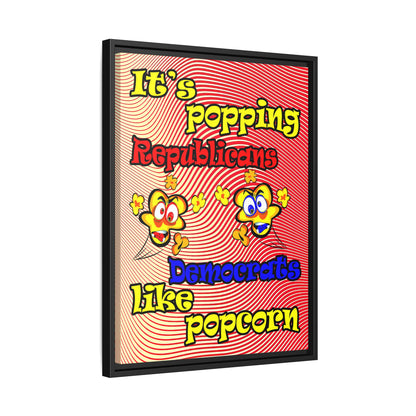popping like popcorn - framed canvas art (yellow-orange wave)