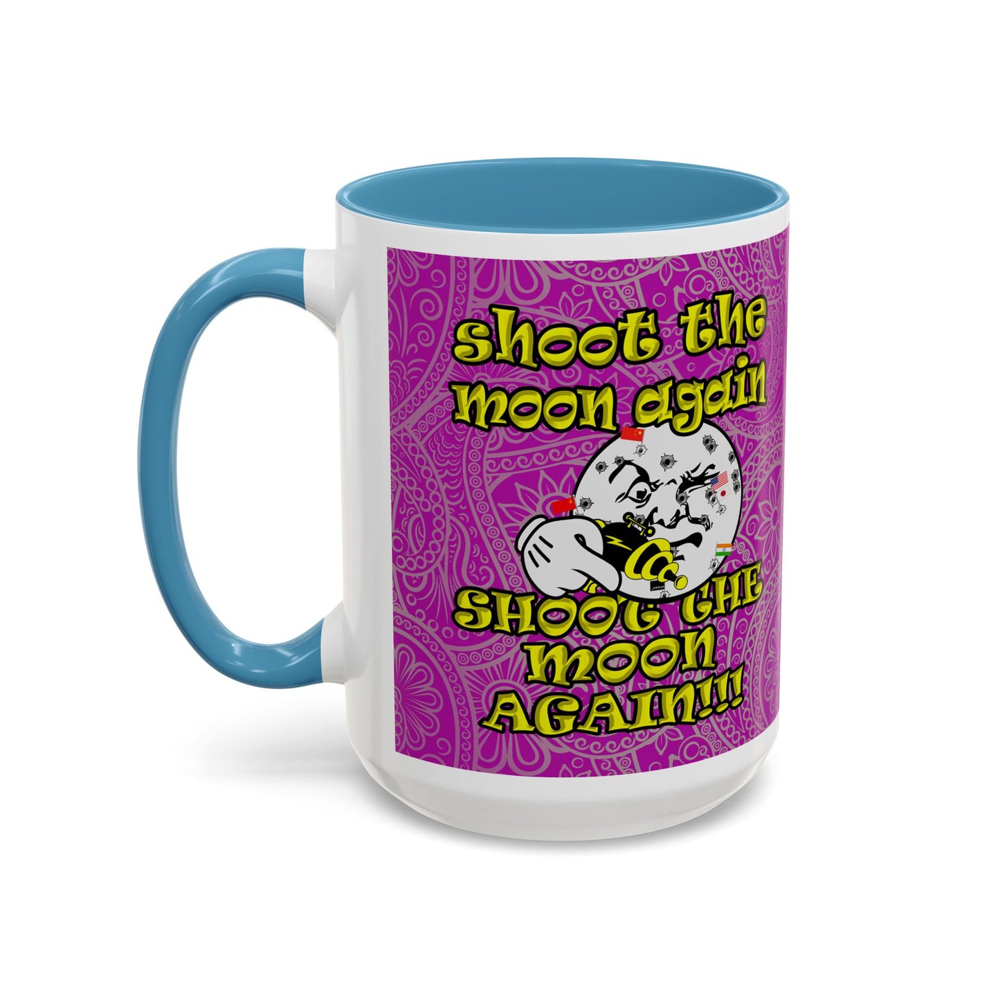 shoot the moon again - Accent Mug (pink swirl)
