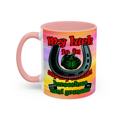 my luck - Accent Mug (color blur)