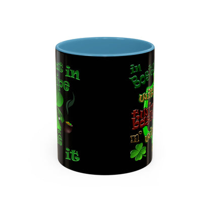 celtics logo - Accent Mug (black)