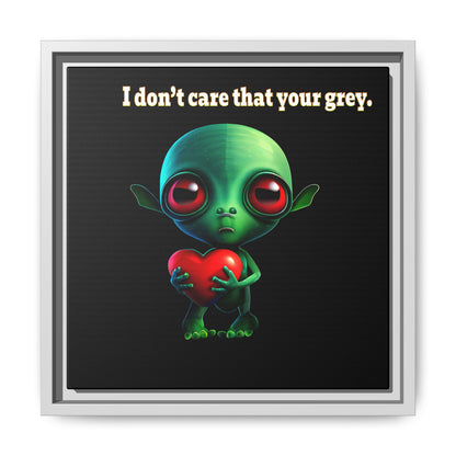 I don't care that your grey - framed canvas art (black)