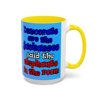 donkeys and elephants - Accent Mug (light blue-purple wave)