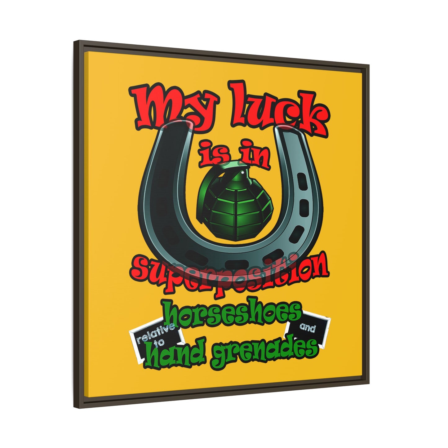 my luck - framed canvas art (yellow)