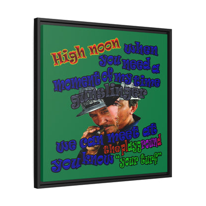 high noon - framed canvas art (dark green)