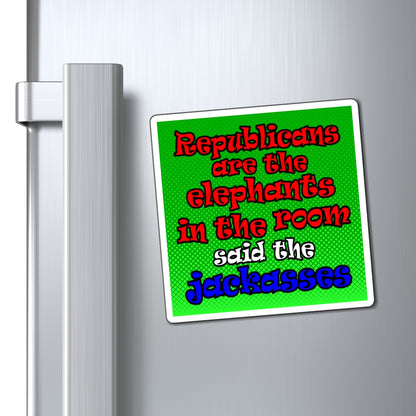 donkeys and elephants - Magnets - (logo green)