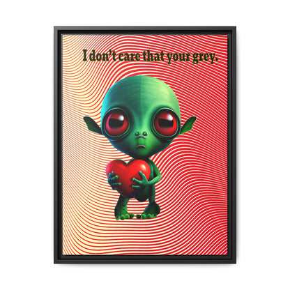 I don't care that your grey - framed canvas art (yellow-orange wave)