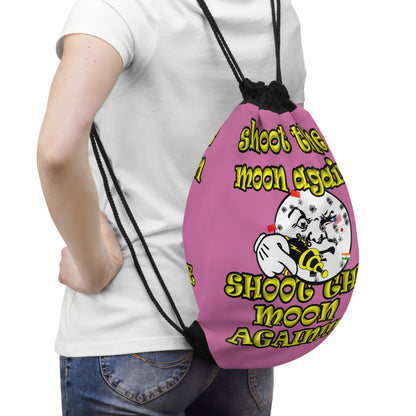 shoot the moon again - Drawstring Bag (light pink)