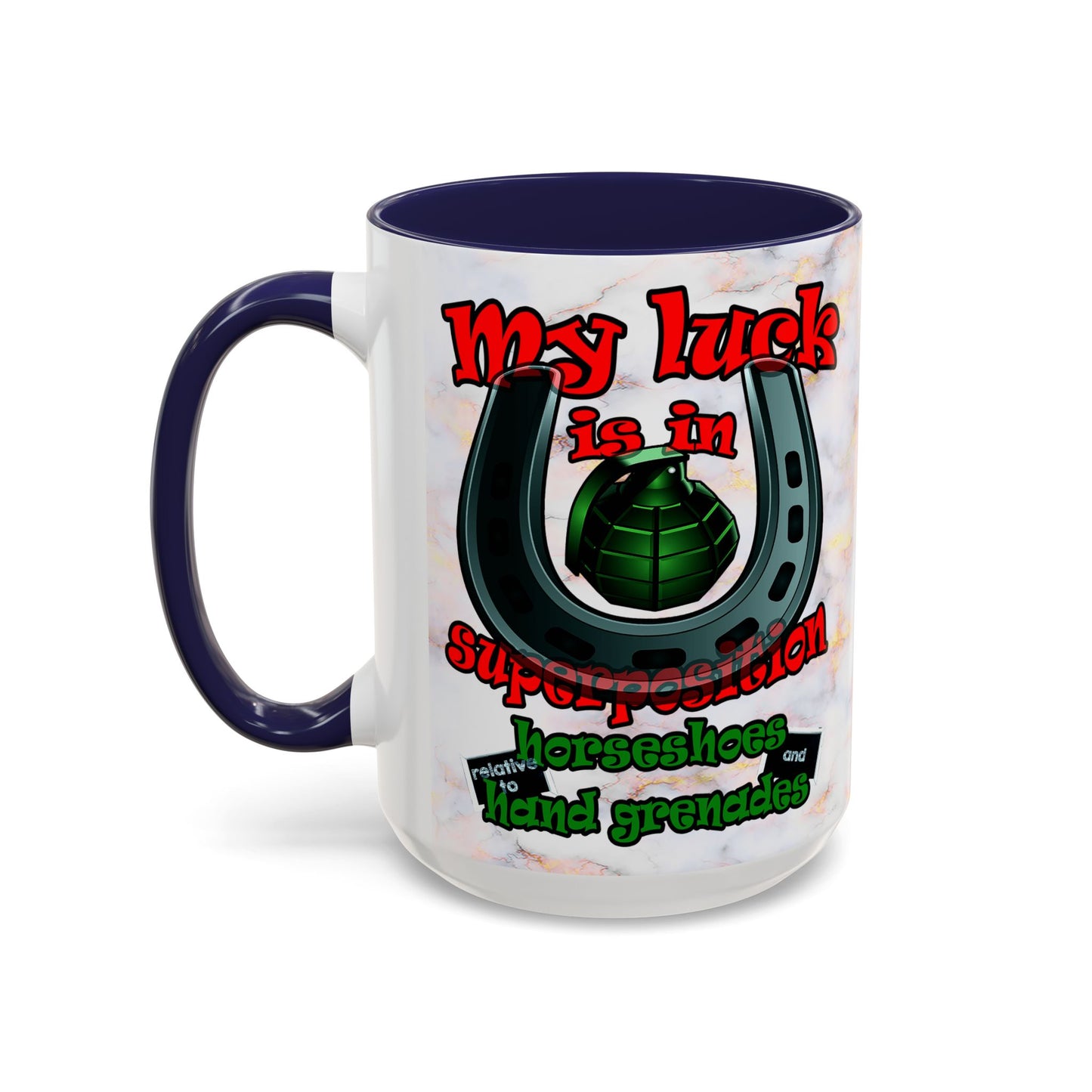 my luck - Accent Mug (white marble)