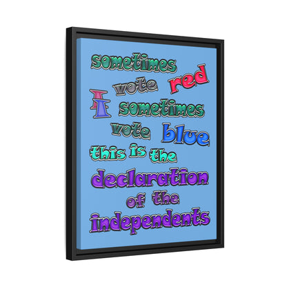 declaration of the independents - framed canvas art (light blue)