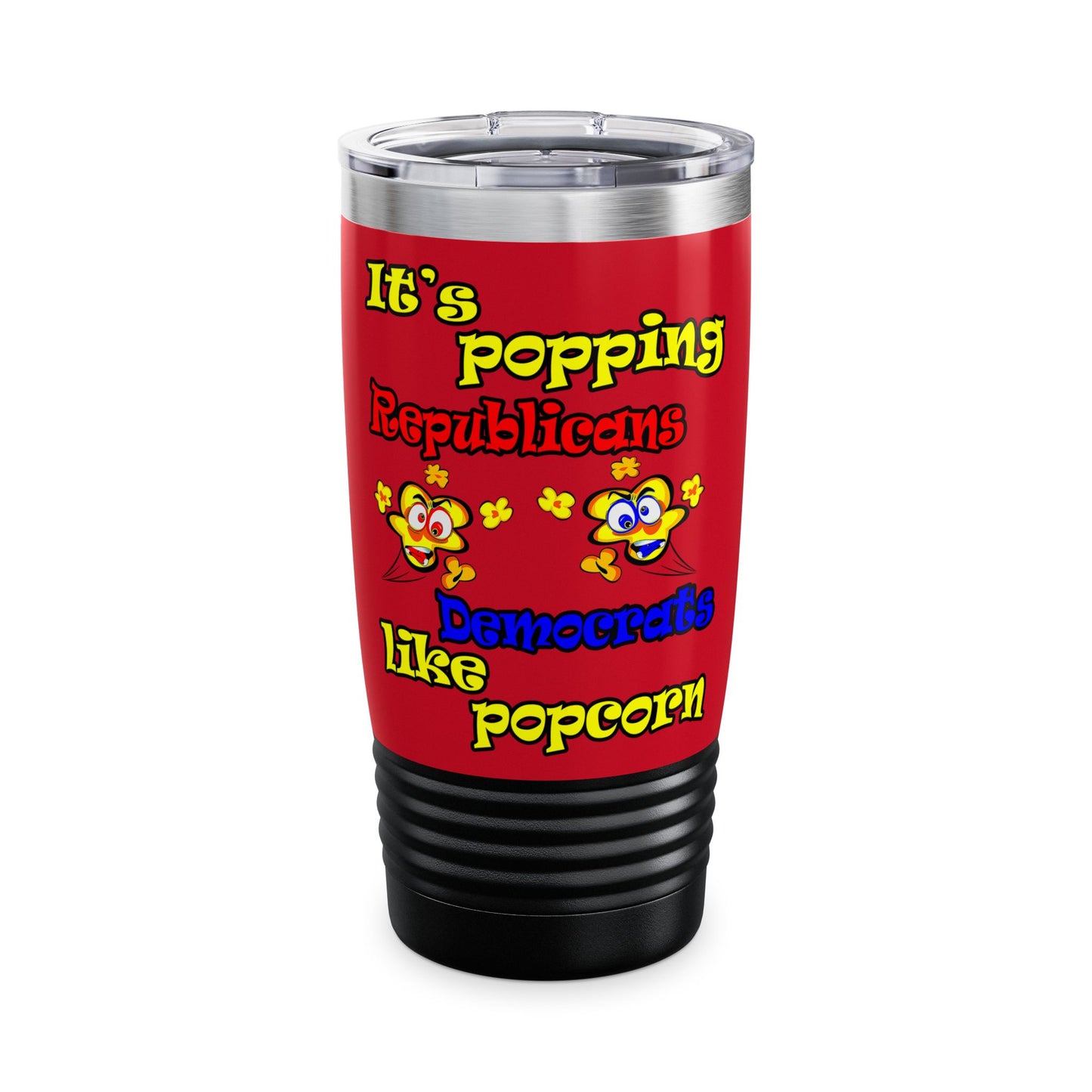 popping like popcorn - Ringneck Tumbler, 20oz (dark red)