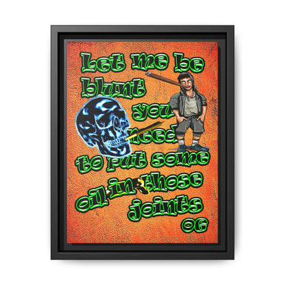 og - framed canvas art (burnt orange)