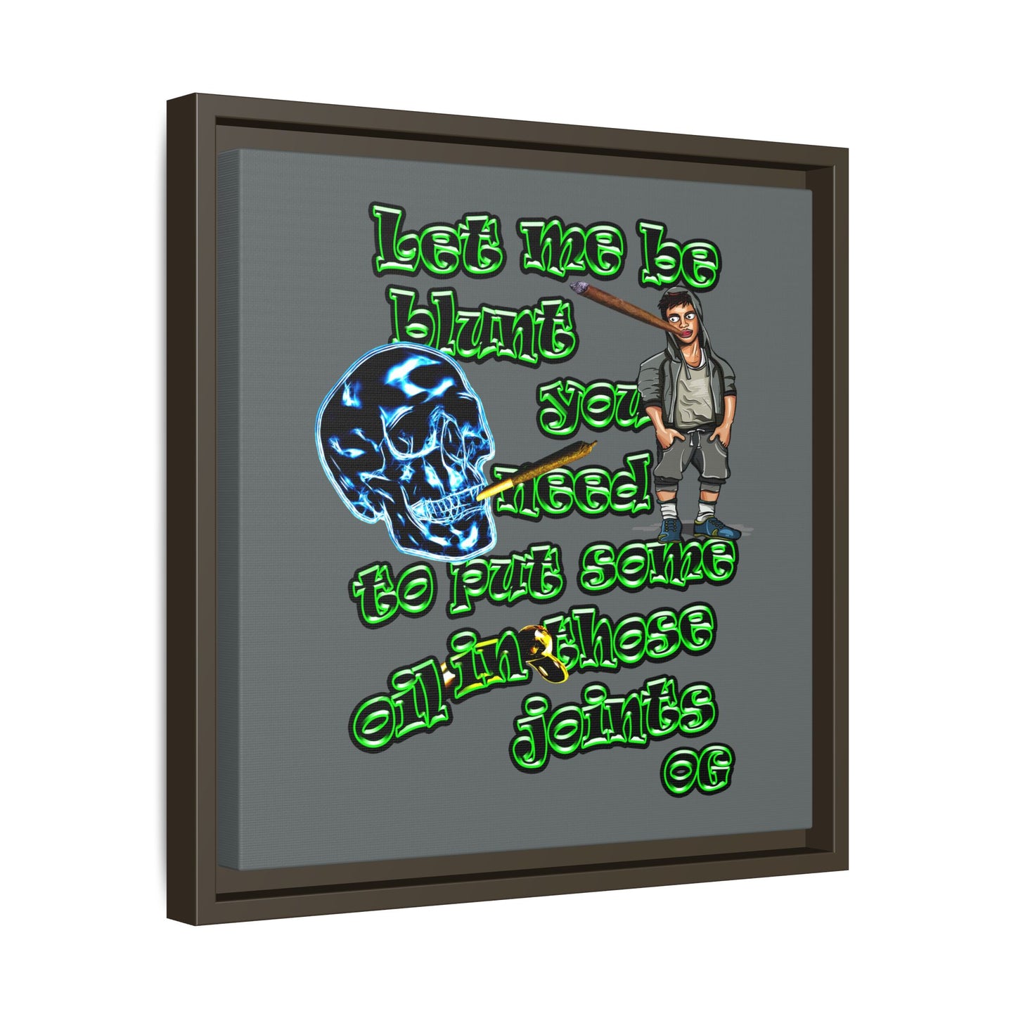 og - framed canvas art (dark grey)