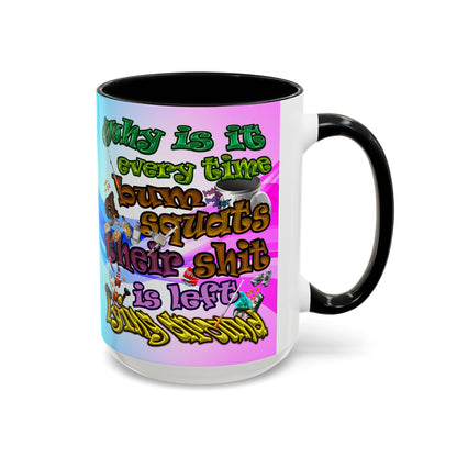 the bum's shit - Accent Mug (light blue-pink wave)
