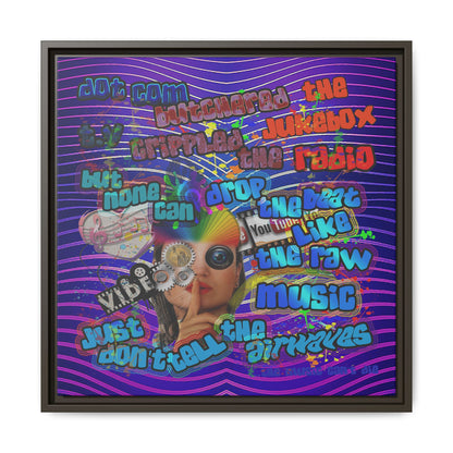 drop the beat - framed canvas art (purple wave)