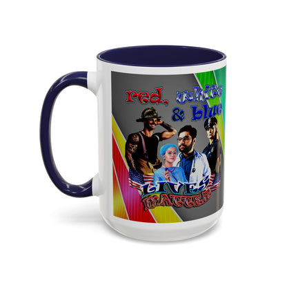 rw&b lives matter - Accent Mug (rainbow split)