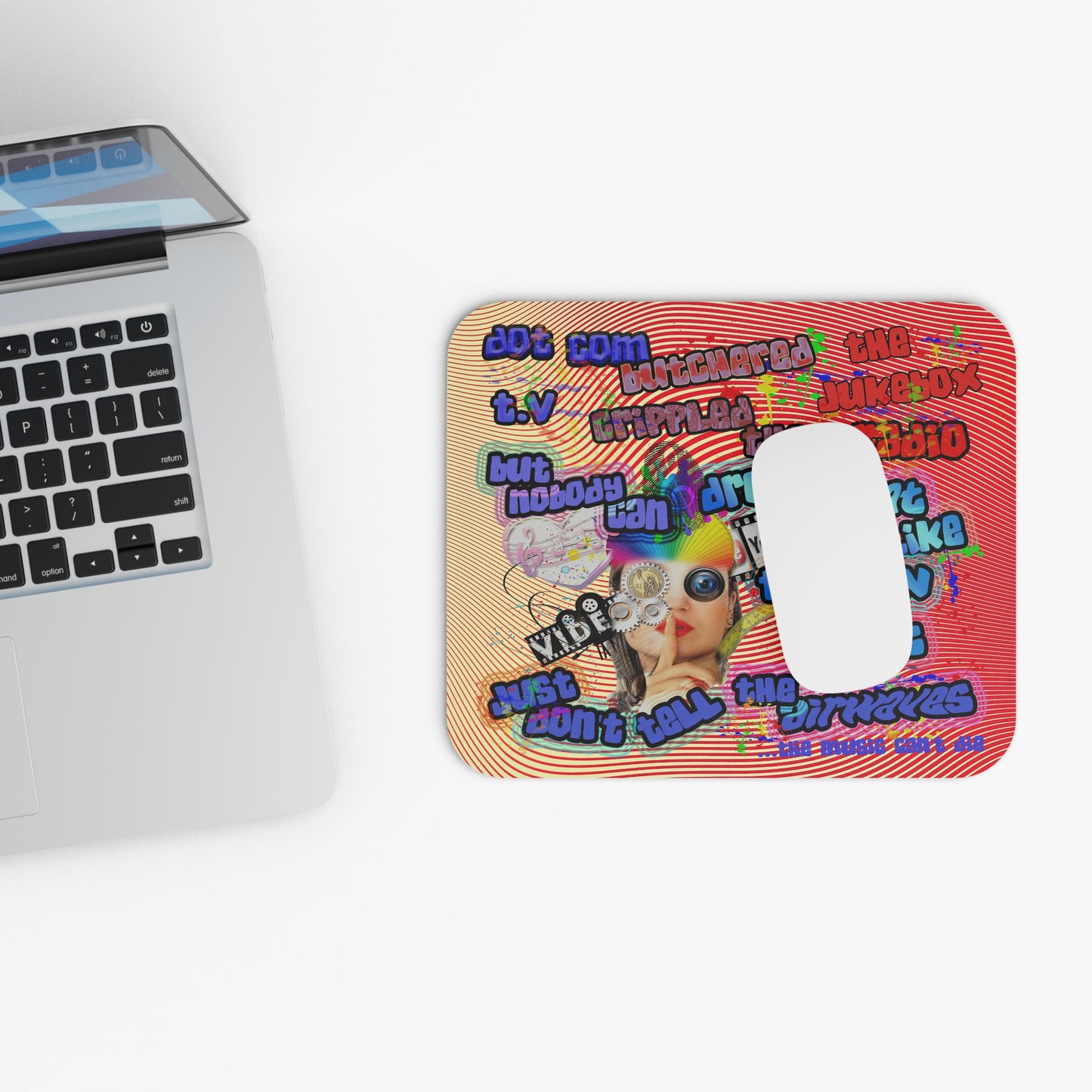 drop the beat - Mouse Pad (Rectangle) (yellow-orange wave)