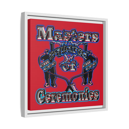em cee squared - framed canvas art (dark red)