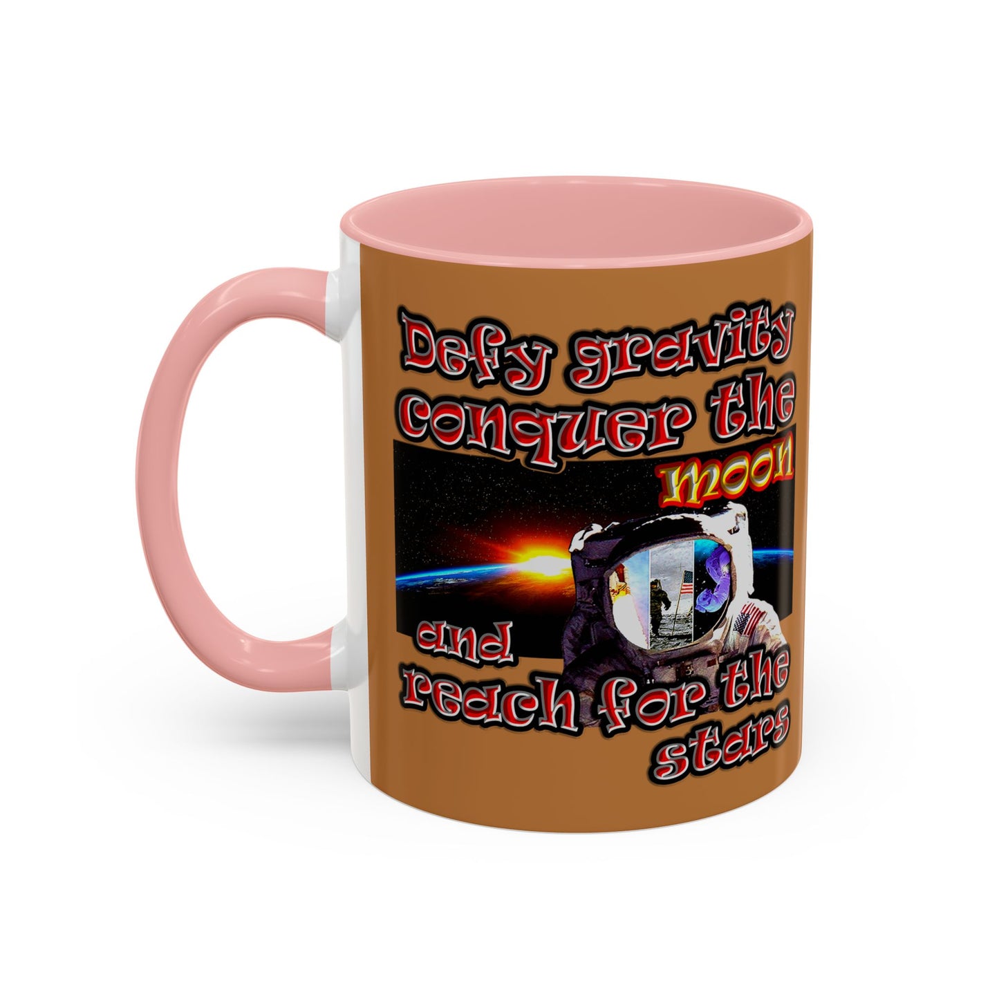 defy conquer reach - Accent Mug (light brown)