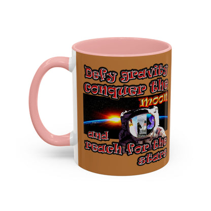 defy conquer reach - Accent Mug (light brown)