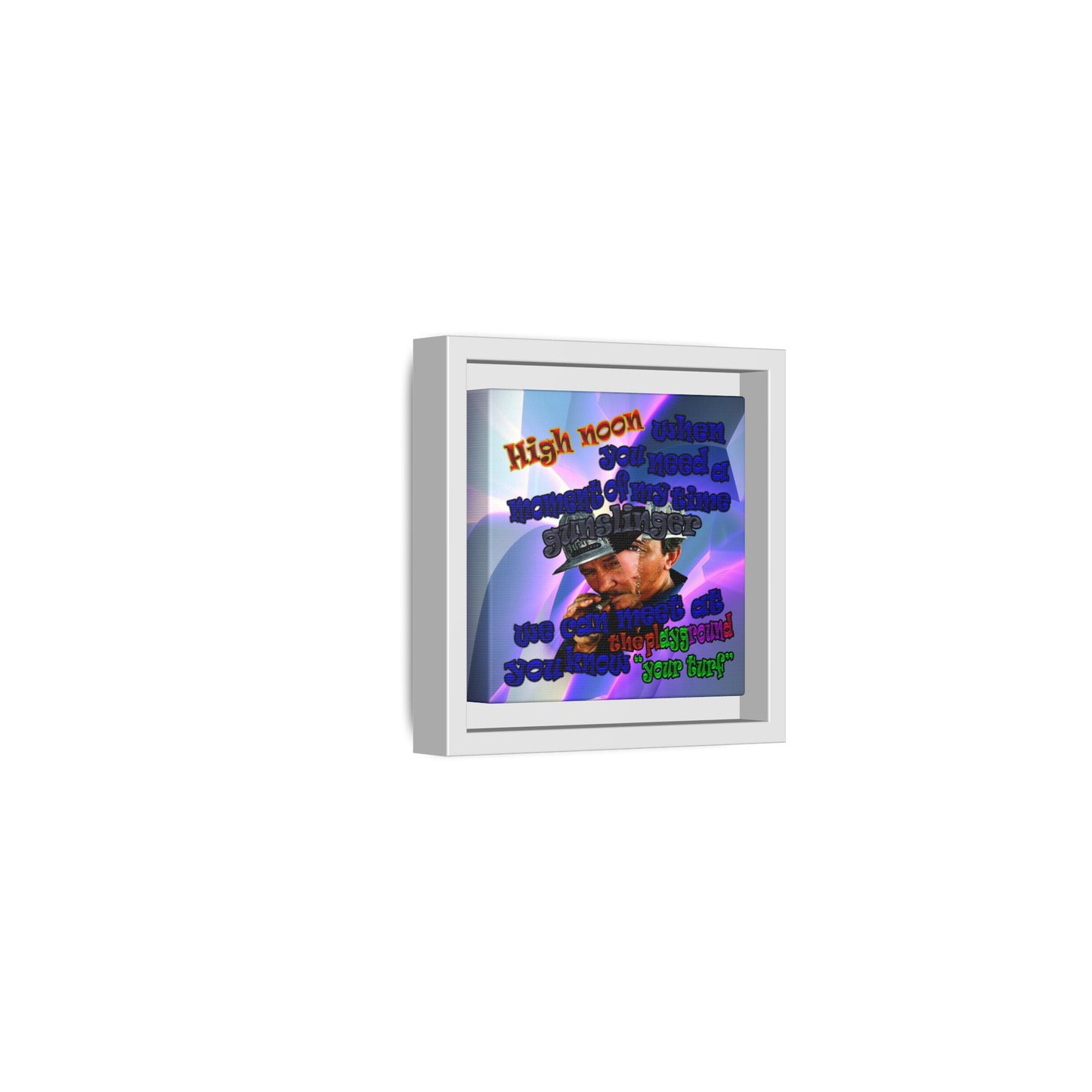 high noon - framed canvas art (grey-pink wave)