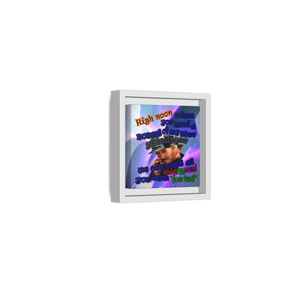 high noon - framed canvas art (grey-pink wave)