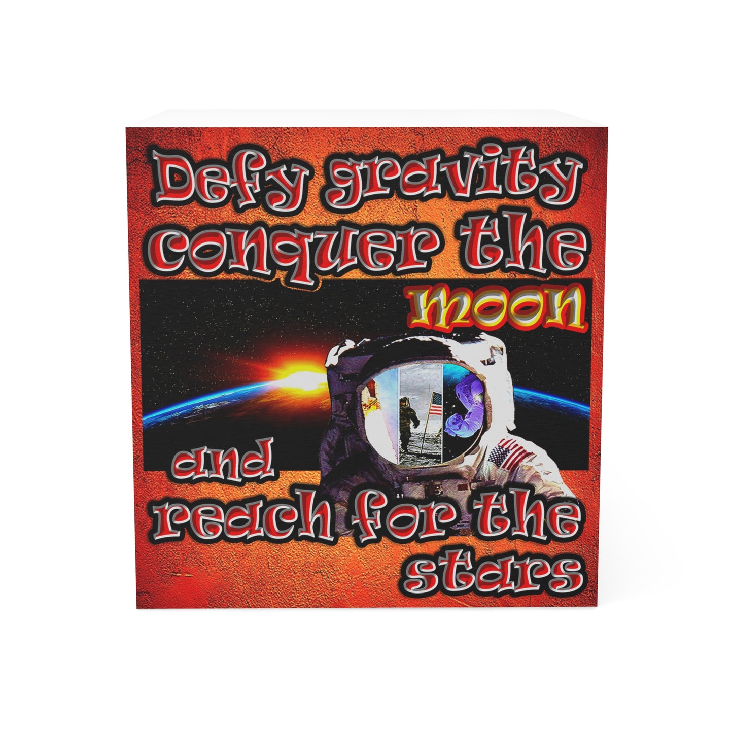 defy conquer reach - note cube (burnt orange)