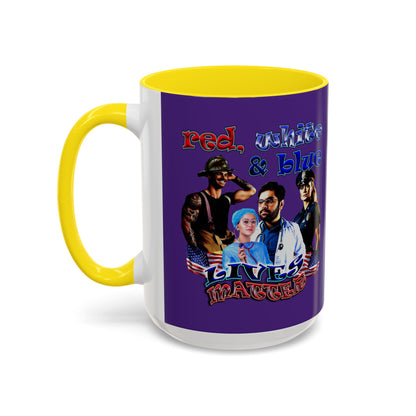 rw&b lives matter - Accent Mug (purple)