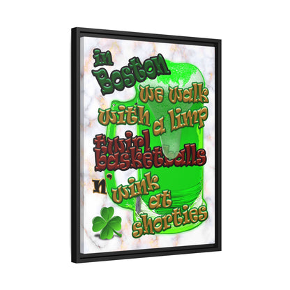 celtics logo - framed canvas art (white marble)