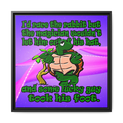 turtle race - framed canvas art (purple-pink wave)