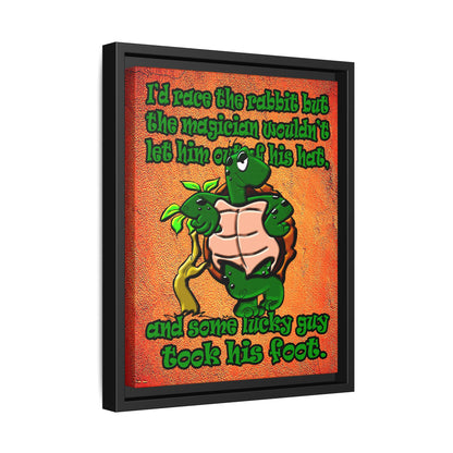 turtle race - framed canvas art (burnt orange)