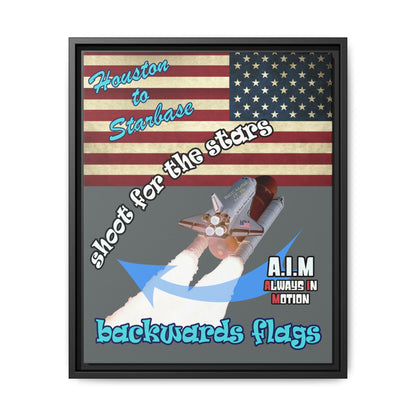 shoot for the stars - framed canvas art (dark grey)