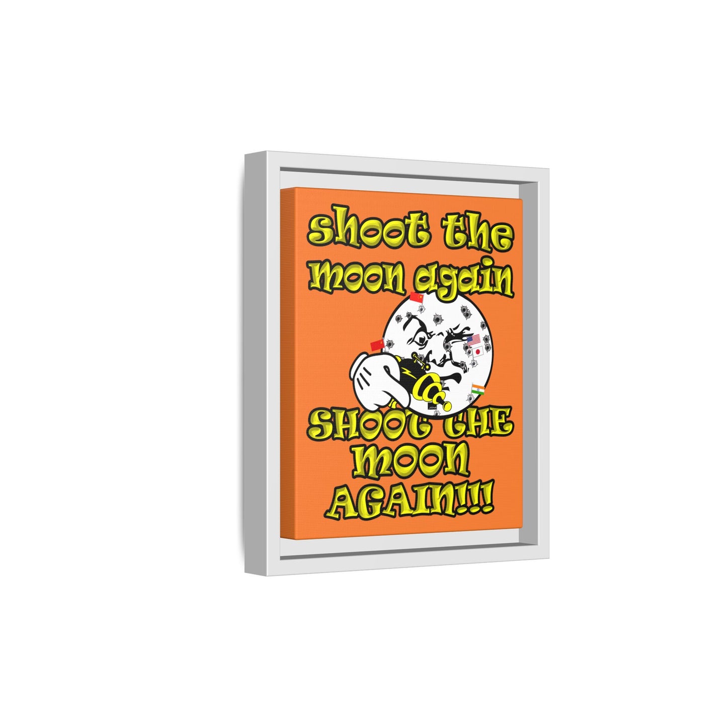 shoot the moon again - framed canvas art (crusta)