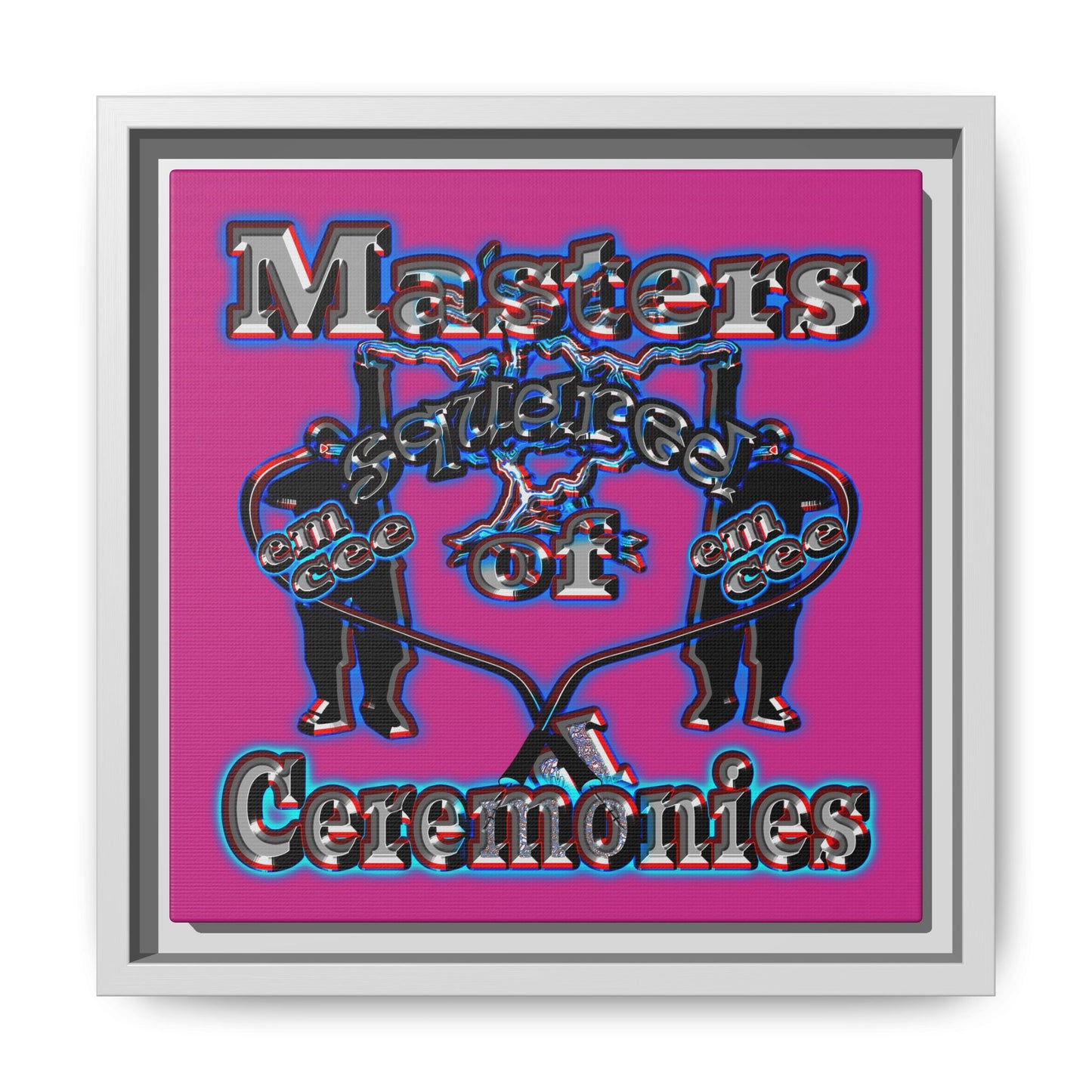 em cee squared - framed canvas art (pink)