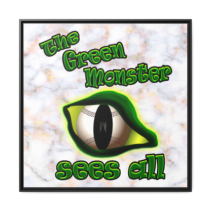 green monster - framed canvas art (white marble)