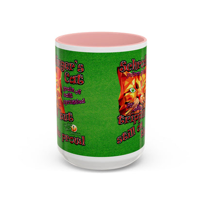 schrodinger's cat - Accent Mug (green turf)