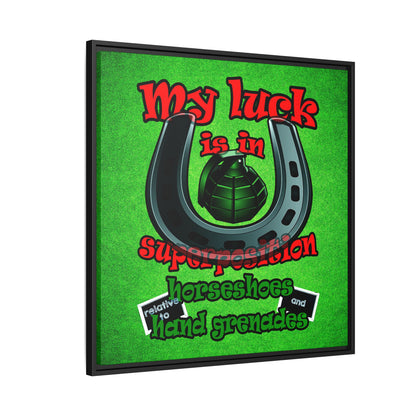 my luck - framed canvas art (green turf)