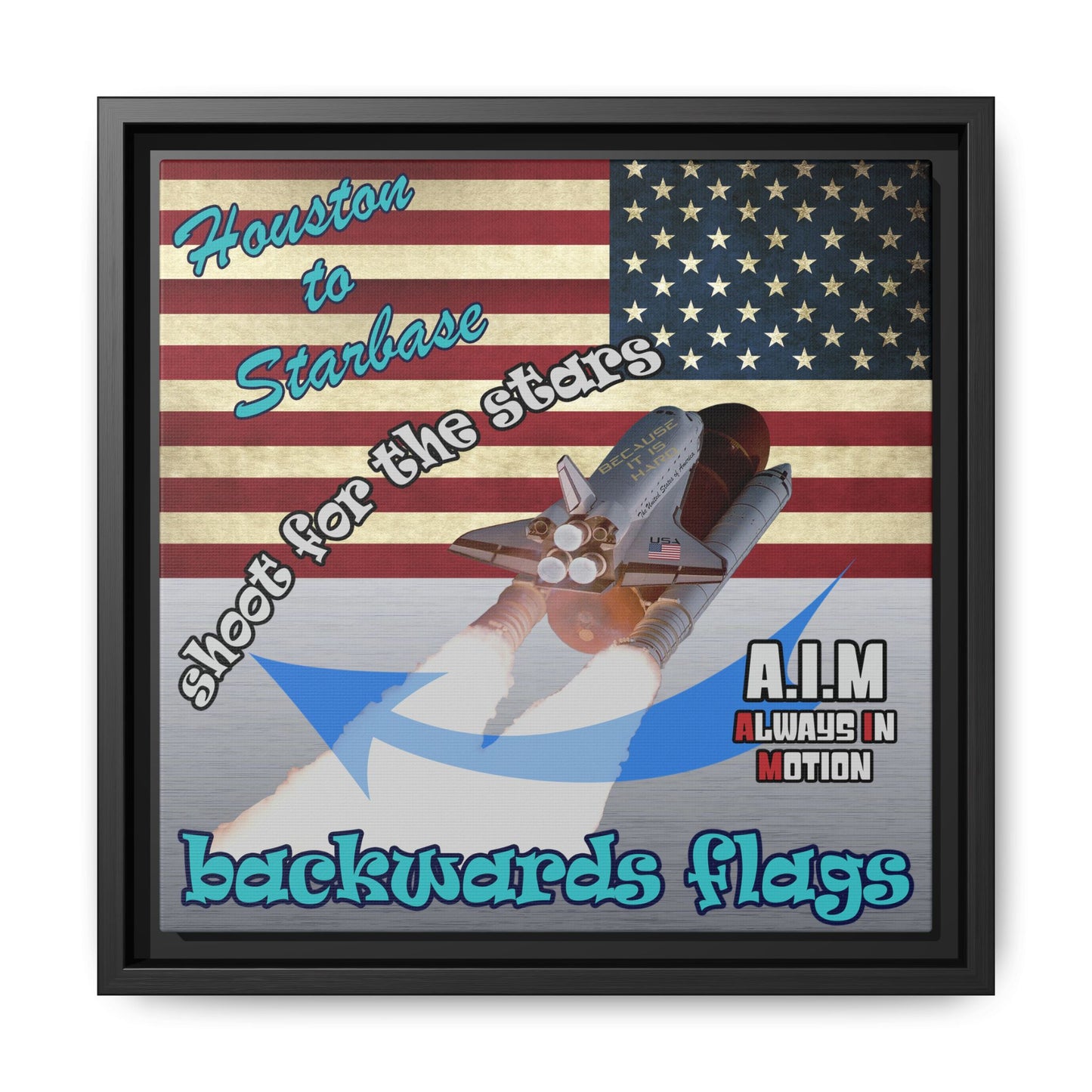 shoot for the stars - framed canvas art (brushed nickel)