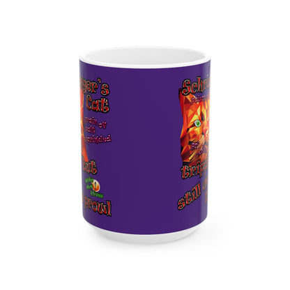 schrodinger's cat - White Mug (purple)